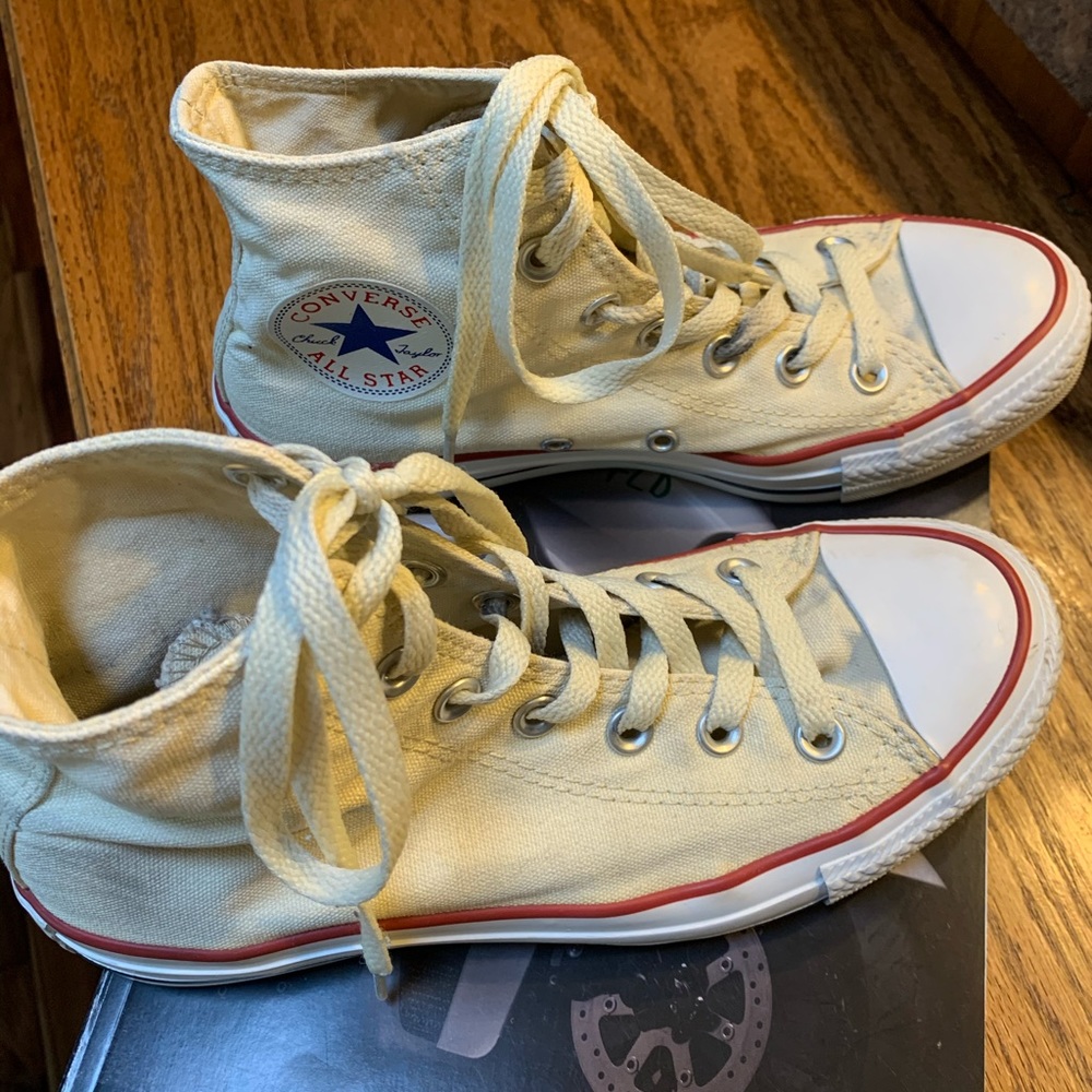 Converse Beige High Top Shoe